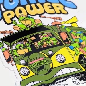 送料無料!!【 DIE-CUT STICKER / ダイカットステッカー】『 Teenage Mutant Ninja Turtles / タートルズ 』メンバー集合 TMNT / ステッカー / シール 〚アメリカン雑貨 アメトイ〛