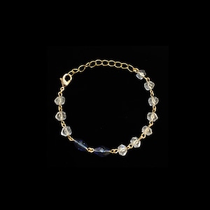 Clear & purple beads bracelet