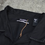 BARANDINI stitch design silk open collar shirt