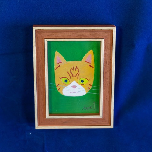 森邦保作品 猫のジクレー版画 （額装込み）F12（二毛猫イメージ）