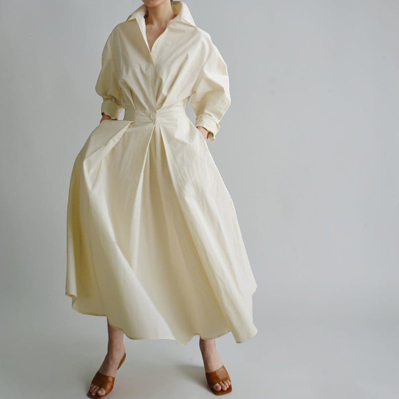 ラップウエスト ロングシャツドレス R00660