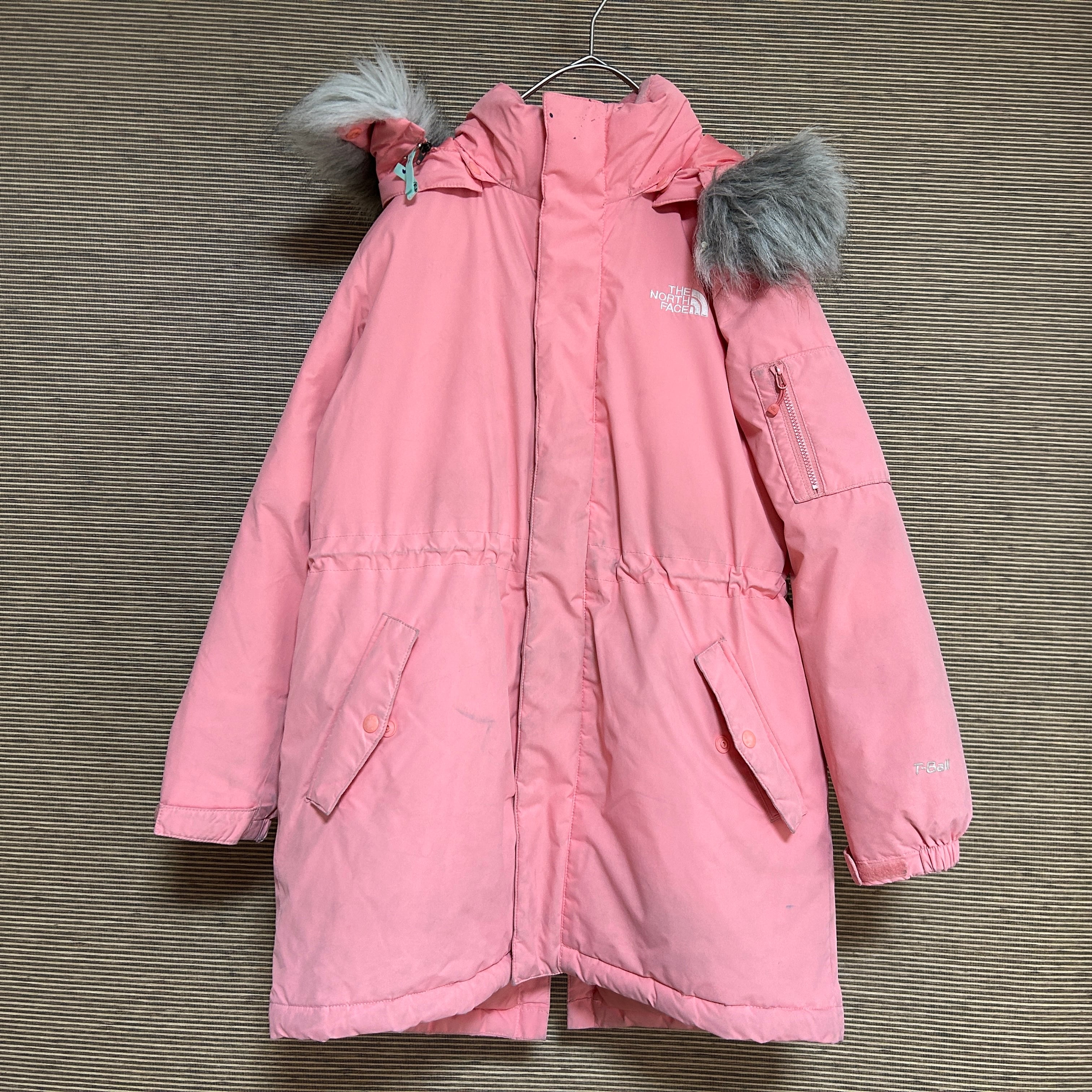 ノースフェイス T ball ダウンジャケット ピンク×ブラック