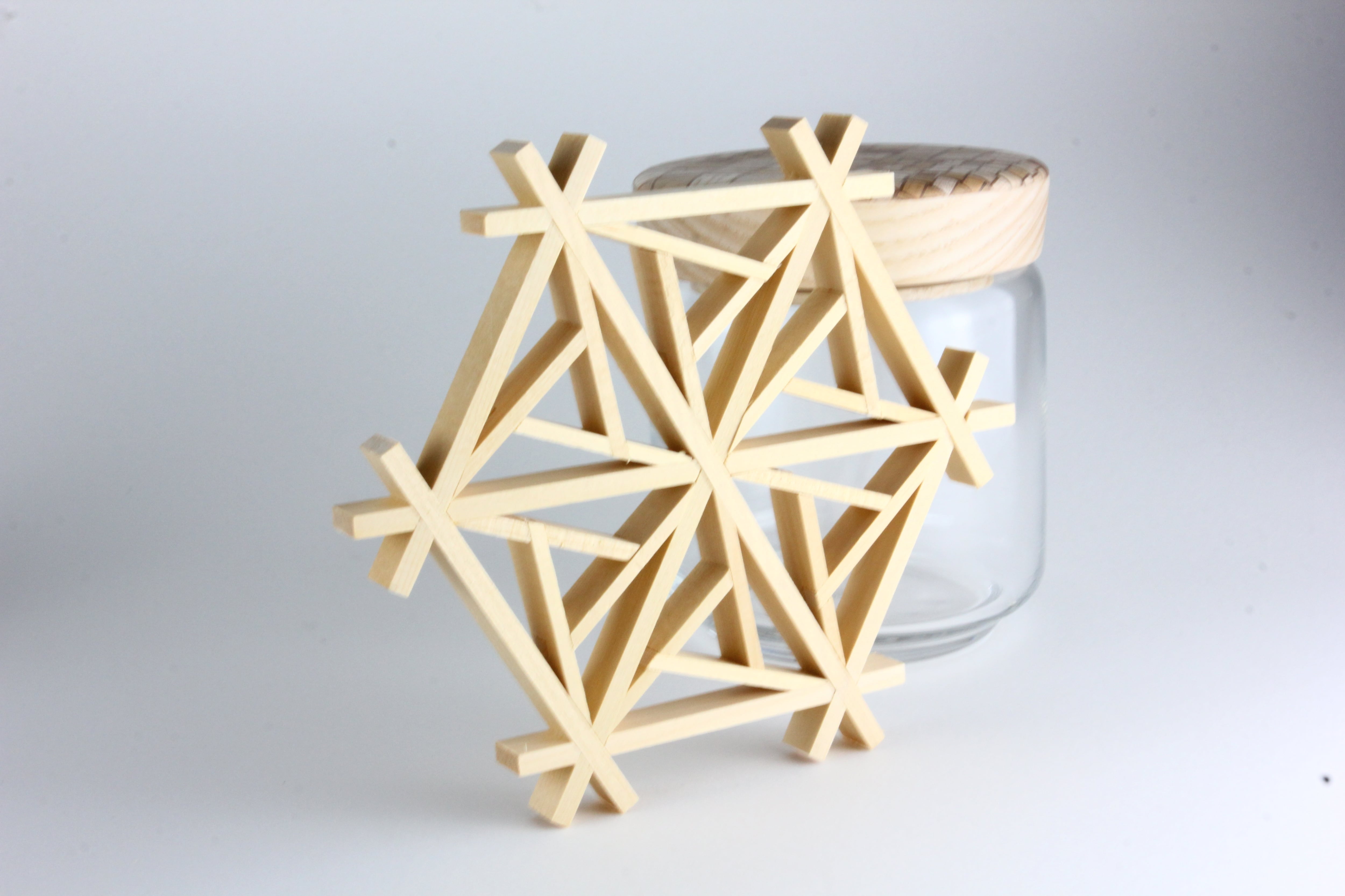 菱格紋]木組み台湾窓花コースター・窓花DIY体験キット【HANDS-手手