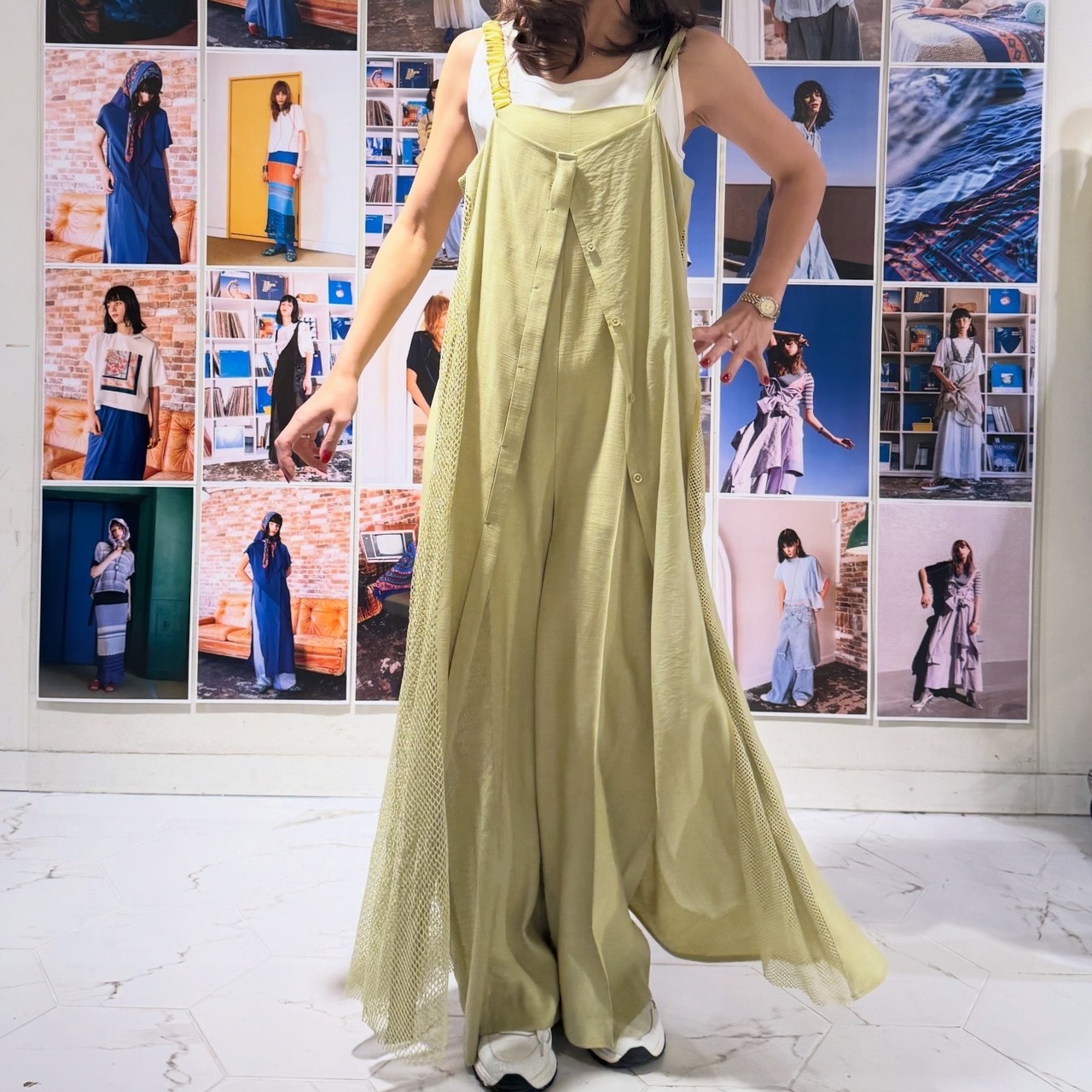アウラアイラ AULA AILA LAYERED SALOPETTE PANTS