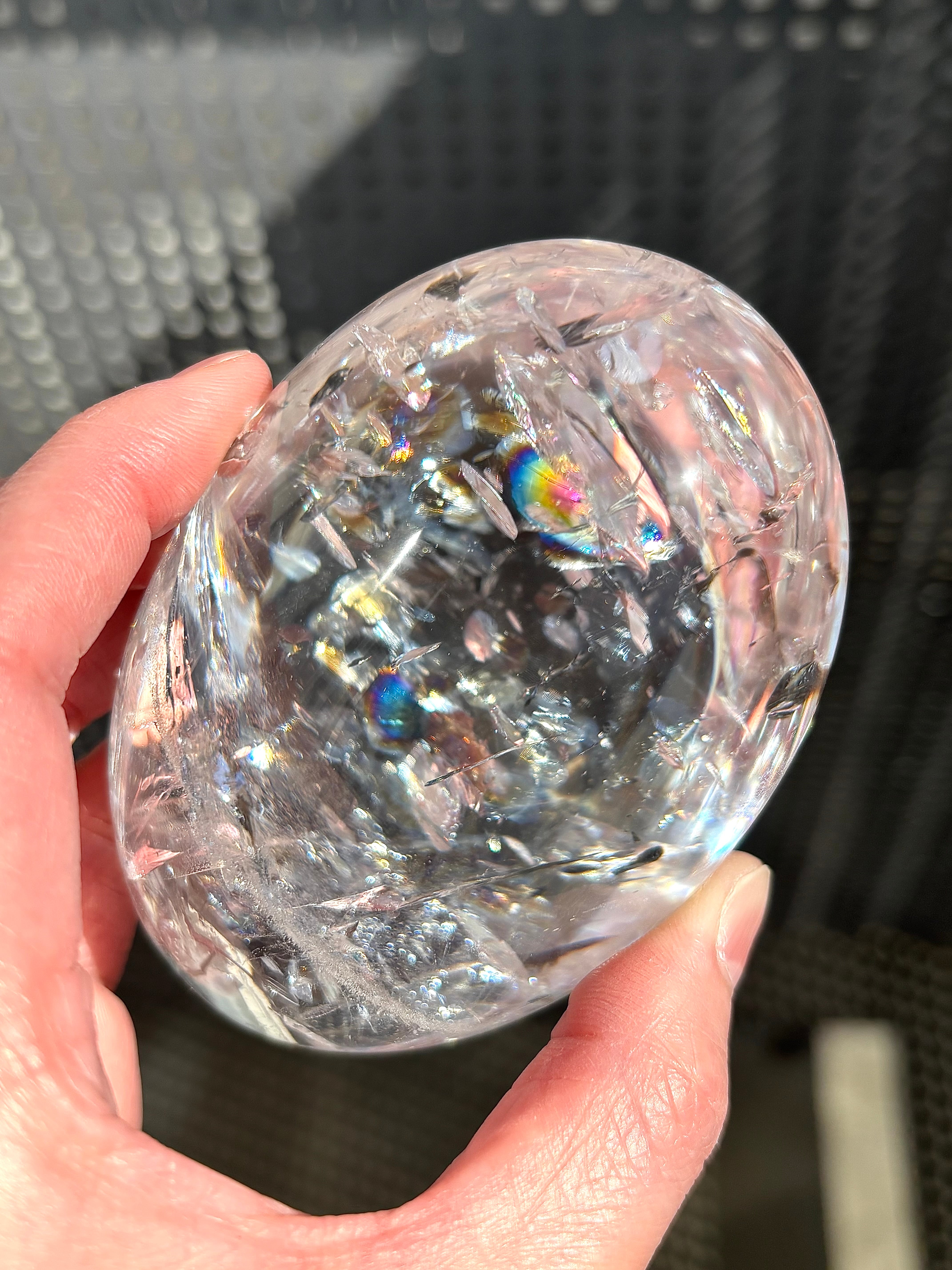 レア 高品質 ピンクアゼツライト スフィア ピンククォーツ レインボー