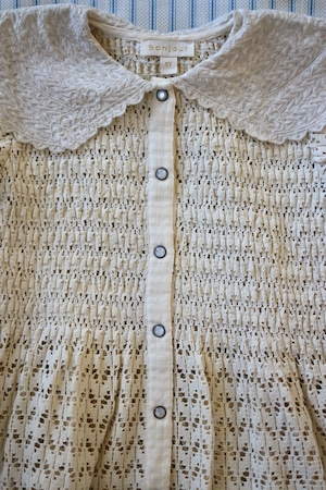 RETRO TUNIQUE Natural lace fabric 2y,4y,6y  / Bonjour Diary