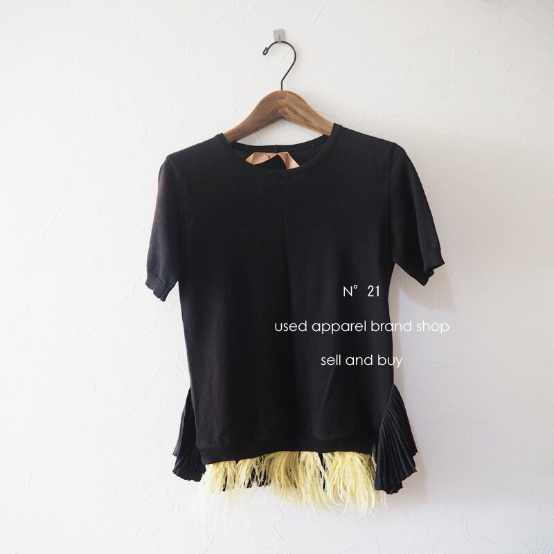 N°21 ヌメロヴェントゥーノ フェザー サマーニット 黒 36