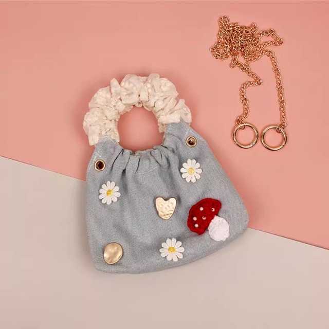 Mini Pleated Ring Handle Bag – Cute Crossbody Phone Purse (CF079)