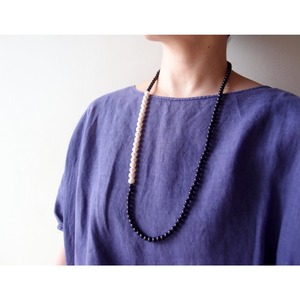 Pearl × Onyx Asymmetry Necklace/パール×オニキス アシンメトリーネックレス
