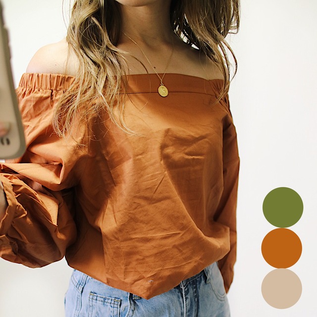 ボリューム袖ブラウス