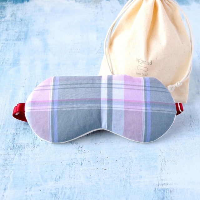 レイディーチェックアイマスク|収納ポーチ付|無料ギフトラッピング有り