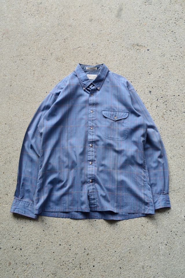 Peter ENGLAND 1990's From UK Multi Plaid Check Cotton Voile Old Shirt PolyBlend 90s euro コットンボイルシャツ