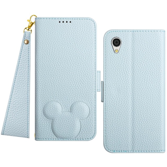 Mo-Somnus AQUOS sense2 ケース 手帳型 SH-01L SHV43 SH-M08 ケース Android One S5 ケース SHARP アンドロイドワン S5 カバー (Ymobile/Softbank 兼用) アクオス SH01L ケース SHV43 カバー アクオスセンス2 SH-01L SHV43 スマホケース 手帳型 カバー 適用 case - 青い