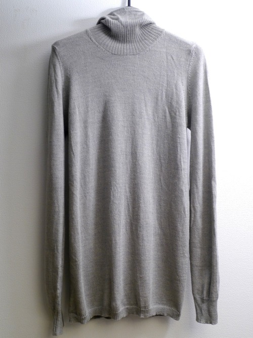美品◆RickOwens リックオウエンス ロング丈 フーディ フード付 ウール ニット セーター XS灰◆ レイヤードコーデにもピッタリの定番モデル
