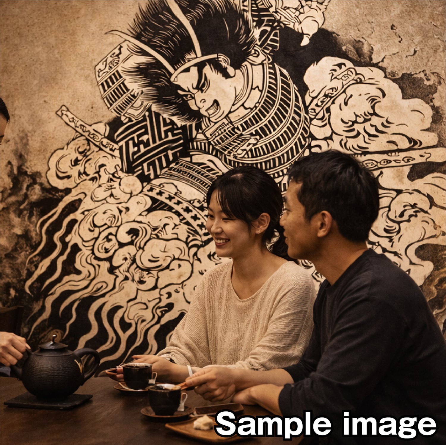 商用利用可】浮世絵 線画侍イラスト素材 7種（アパレル・パッケージ