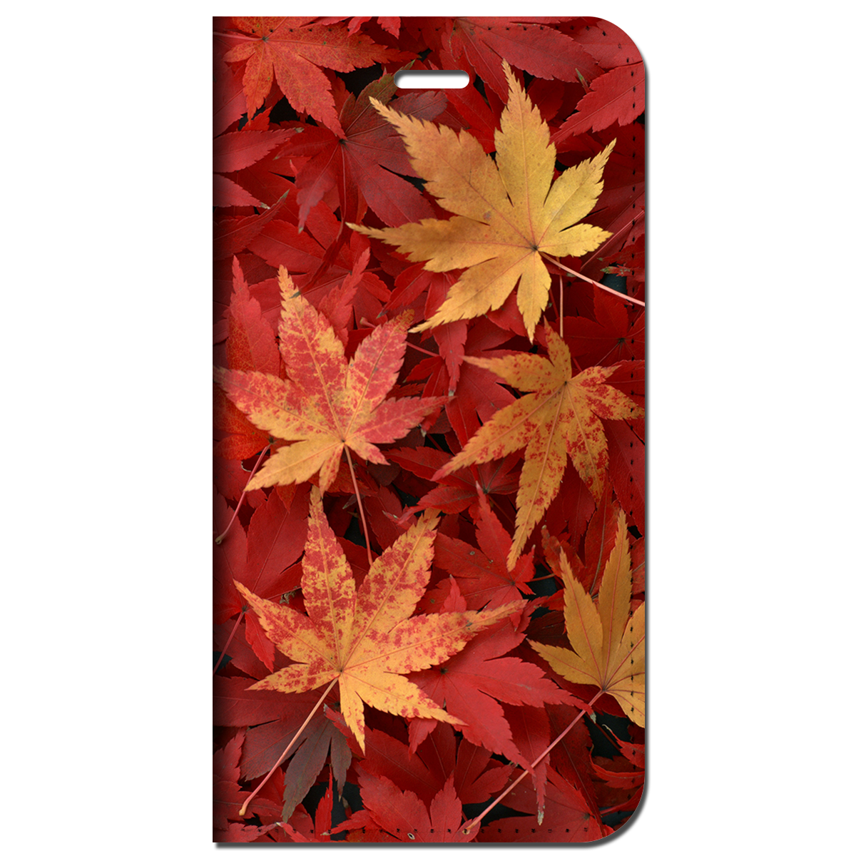 iPhone対応 スマホ 手帳型ケース 紅葉 ポップ イラスト 【iPhone17 / iPhone16 / iPhone16e / iPhoneSE 他 iPhone各機種対応】 st46