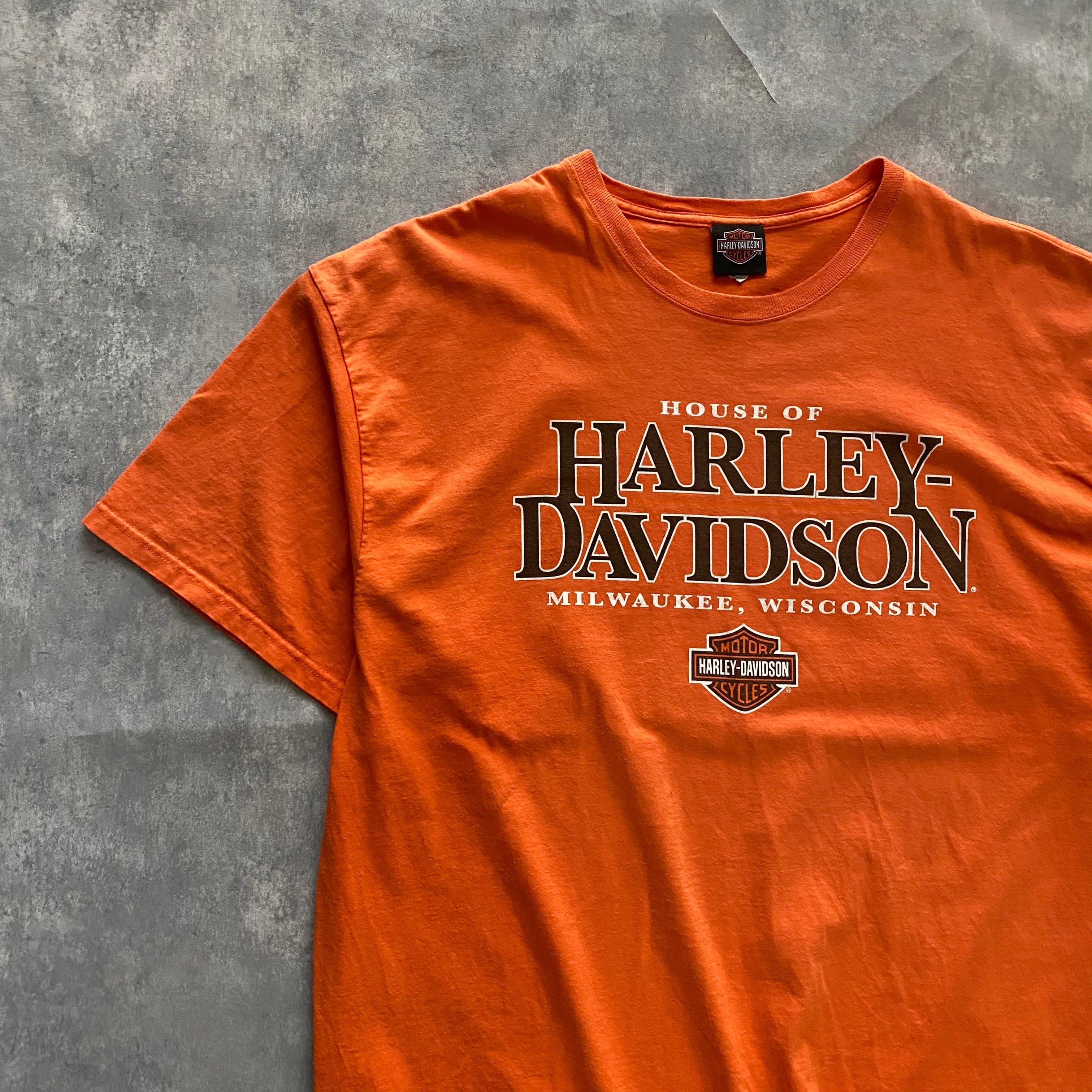 【希少】 ハーレーダビッドソン 両面プリント tシャツ ネイビー 2XL