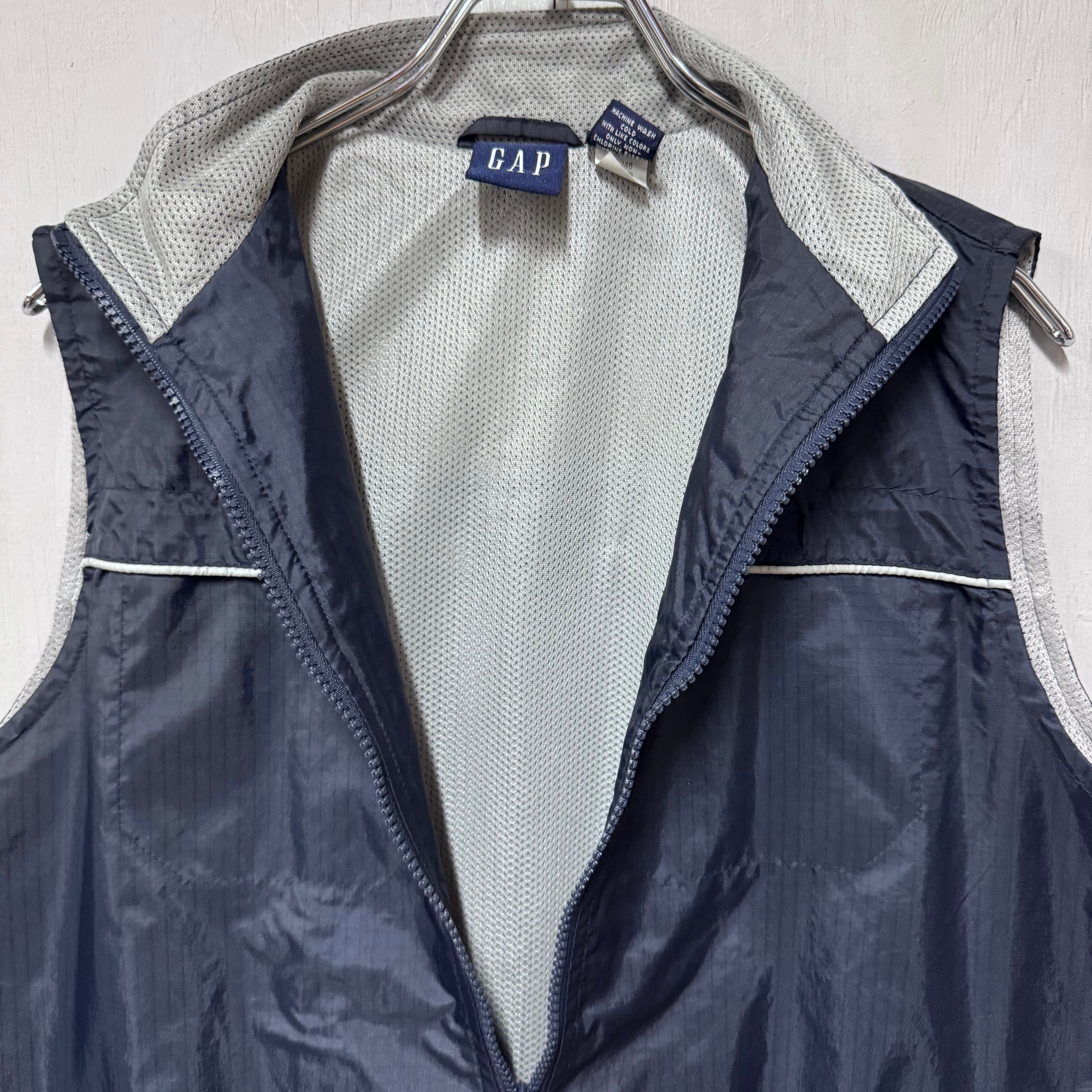90s OLD GAP ナイロンジップアップベスト ネイビー L | 古着屋 savvy