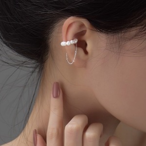 【A845-1】パールイヤーカフ　チェーン付きタイプ 1個