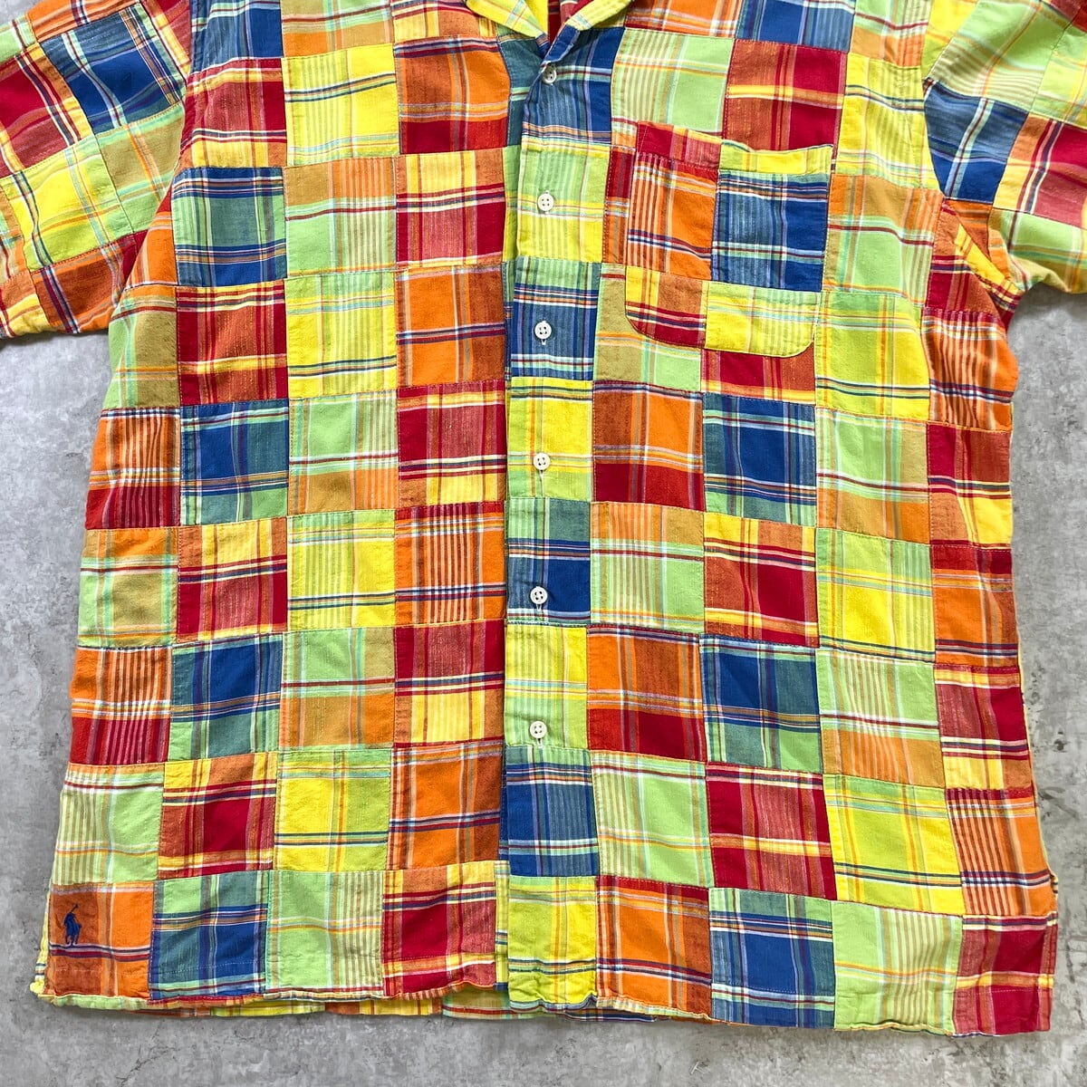 Polo by Ralph Lauren 半袖開襟マドラスチェックシャツ XL 【公式通販】