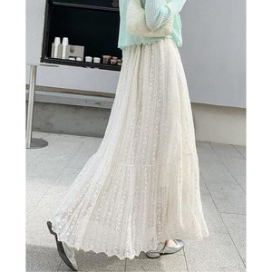 総レース 切り替え フレア スカート 10219