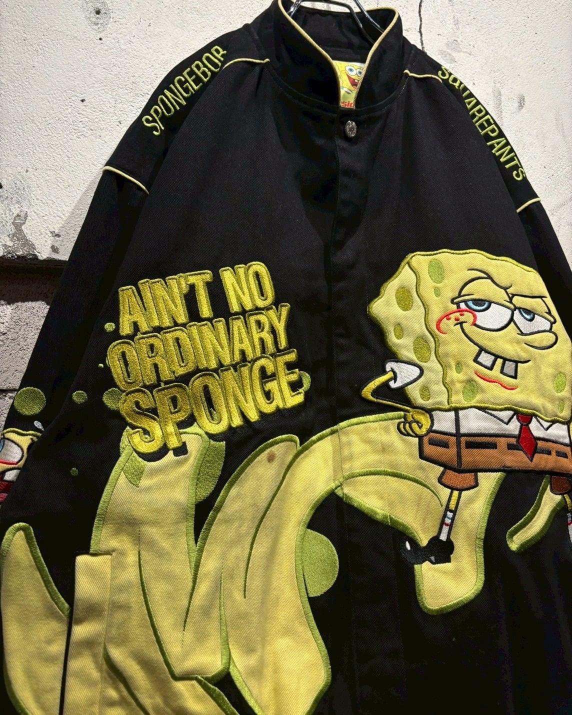 Caka otto】“JH Design” “SpongeBob SquarePants” Loose Racing Jacket