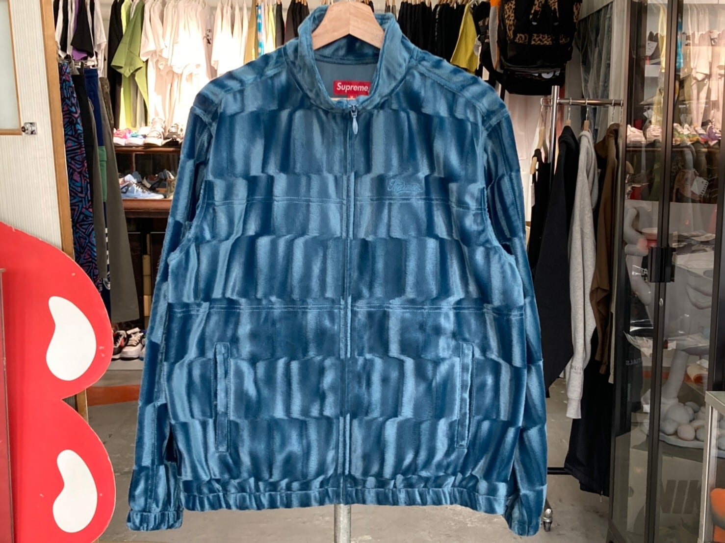 Supreme 21AW VELOUR TRACK JACKET SLATE MEDIUM 034279 | BRAND 