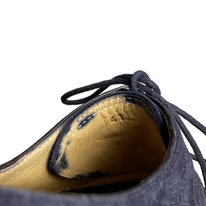 HERMES navy suede leather shoes