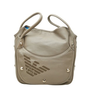エンポリオ アルマーニ パンチング ハンドバッグ 手提げ グレー レザー レディース Emporio Armani 中古
