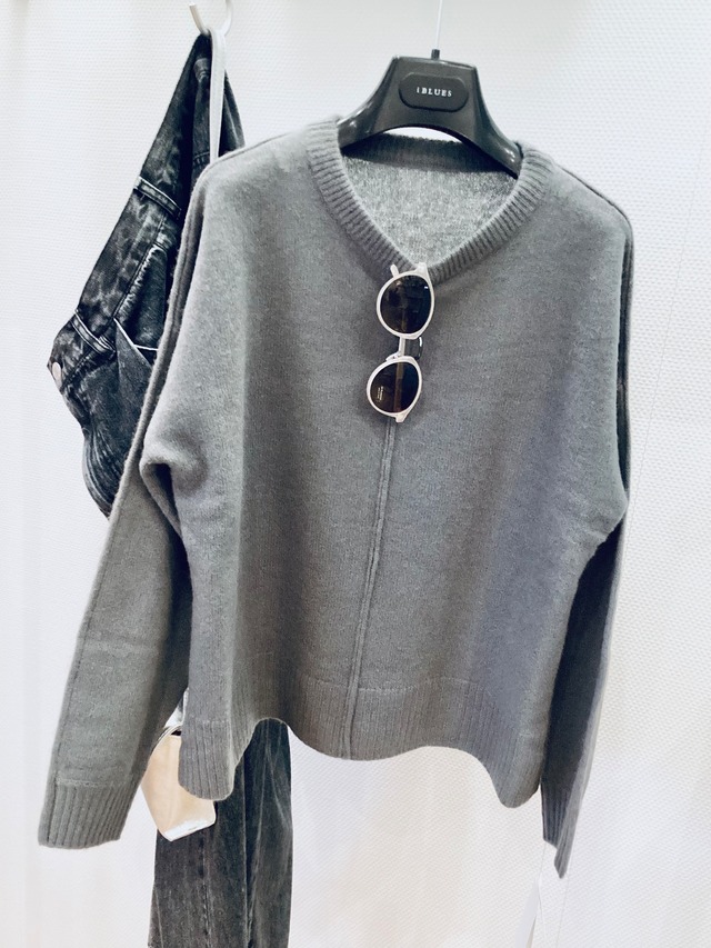 カシミヤクルーネックPO