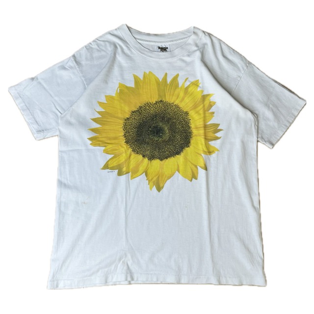 90s USA製 【STUDIO Q.】 フラワープリント ひまわり Tシャツ size.L 