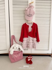 韓国子供服 / BANANA J / 26Autumn / サロン カンカンワンピース / 秋服 / キッズ *XS~JS*
