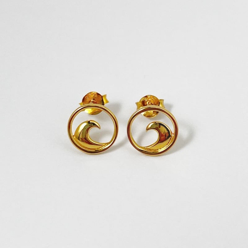 Gold Coating ウェーブ スタッドピアス