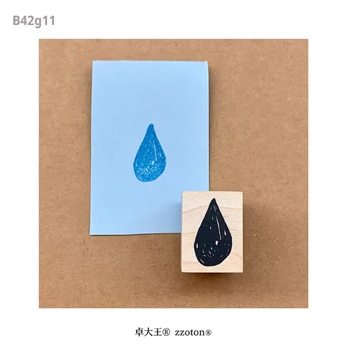 新作予約☆MO1024｜Molinta【大雨滴 / Large Raindrop】木製スタンプ