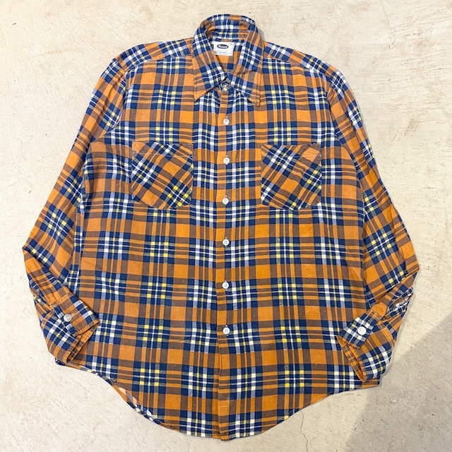1960s~ MOHAWK PLINTNEL CHECK SHIRT ORANGE/BLUE