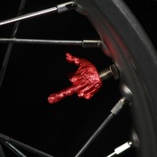 FXXK! HANDSIGN VALVE CAP /メタリックレッド