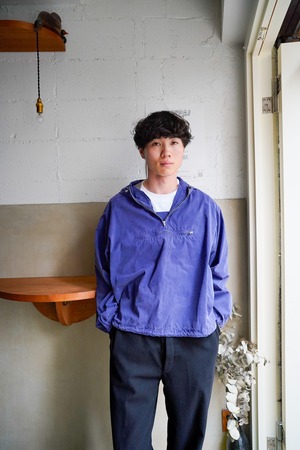 【1980s】"Made in Europe" Blue Cotton Pullover Alpine Smock / 6-254