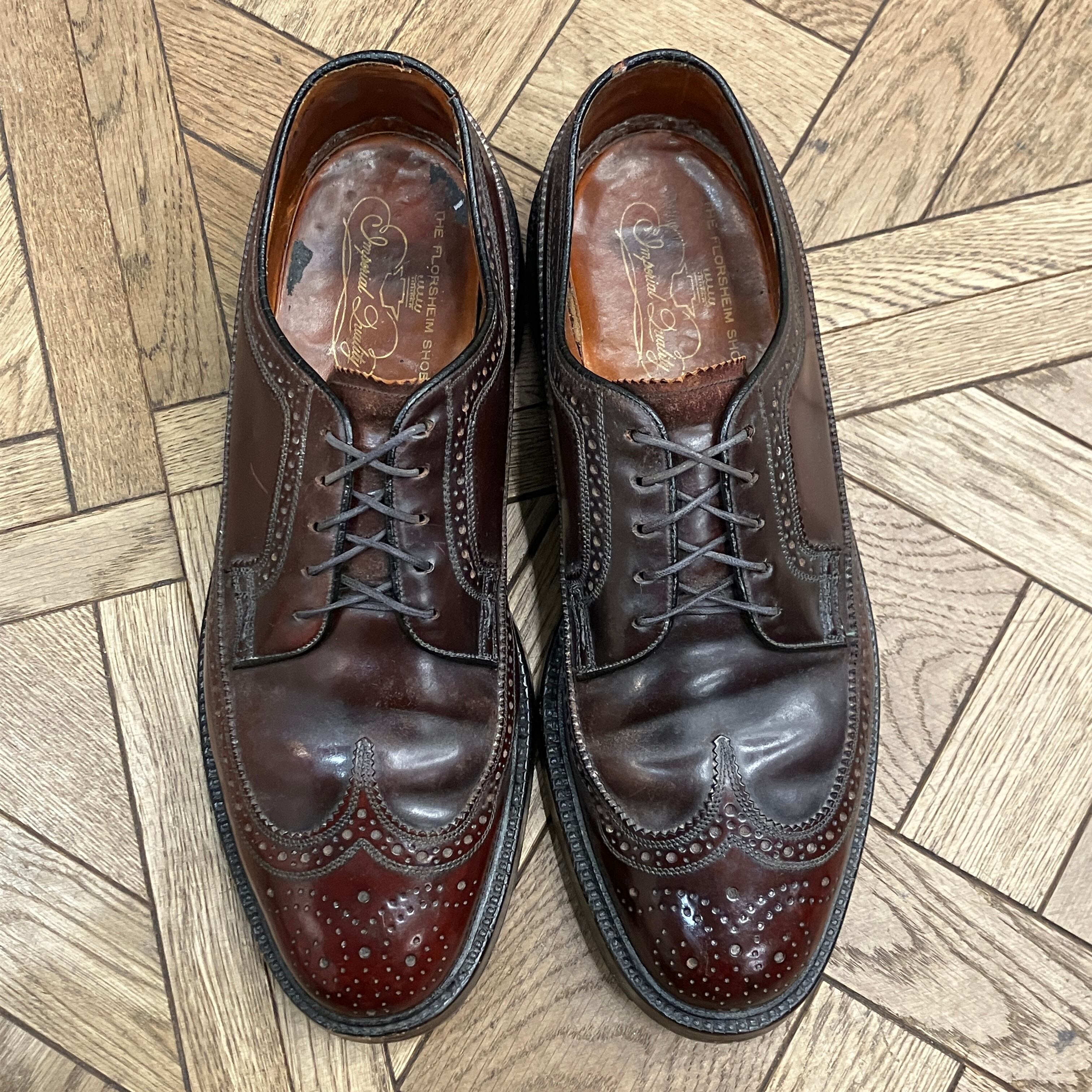 FLORSHEIM IMPERIAL WING-TIP CORDVAN LEATHER SHOES | safarionline