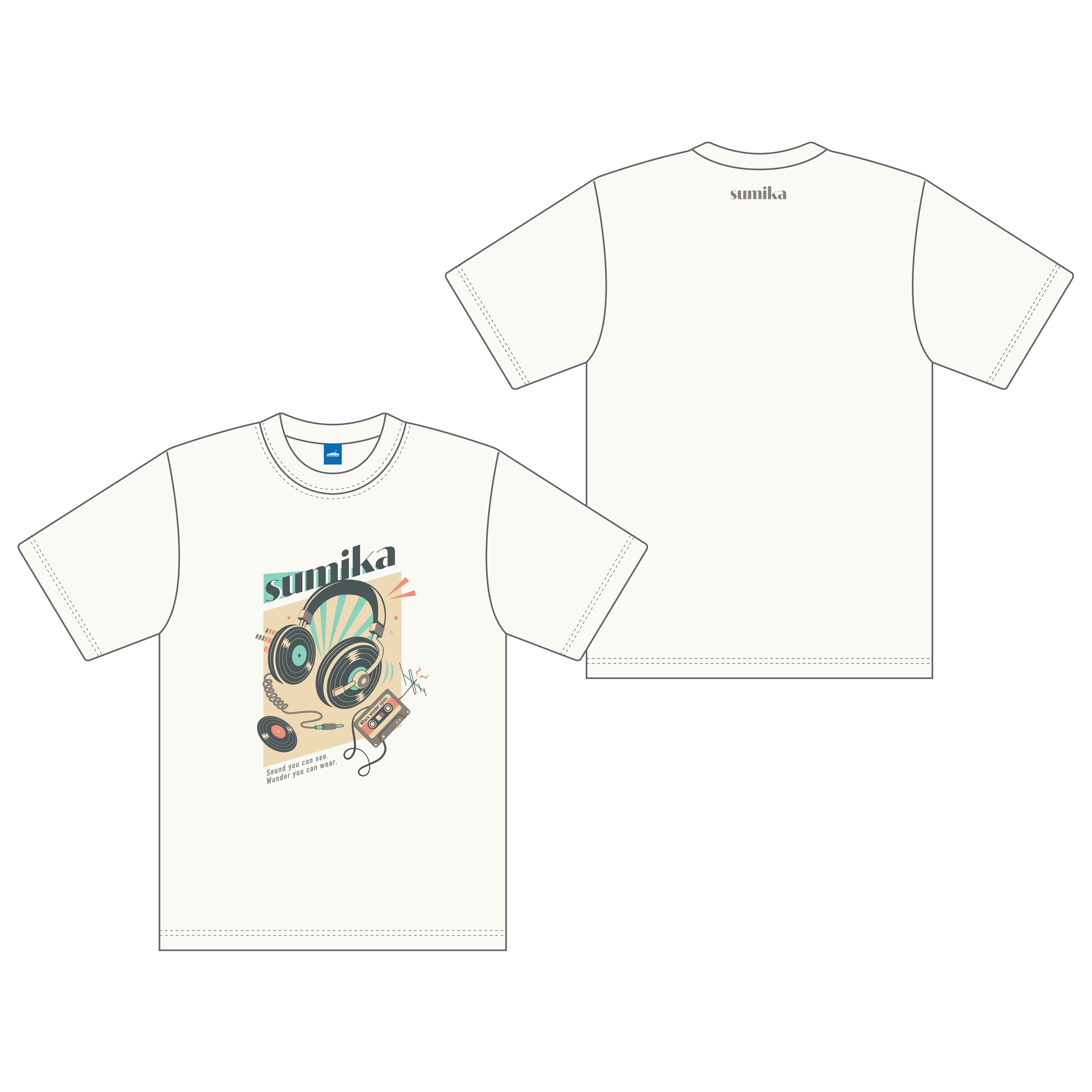 sumika / RecordPhone Tシャツ（バニラホワイト）