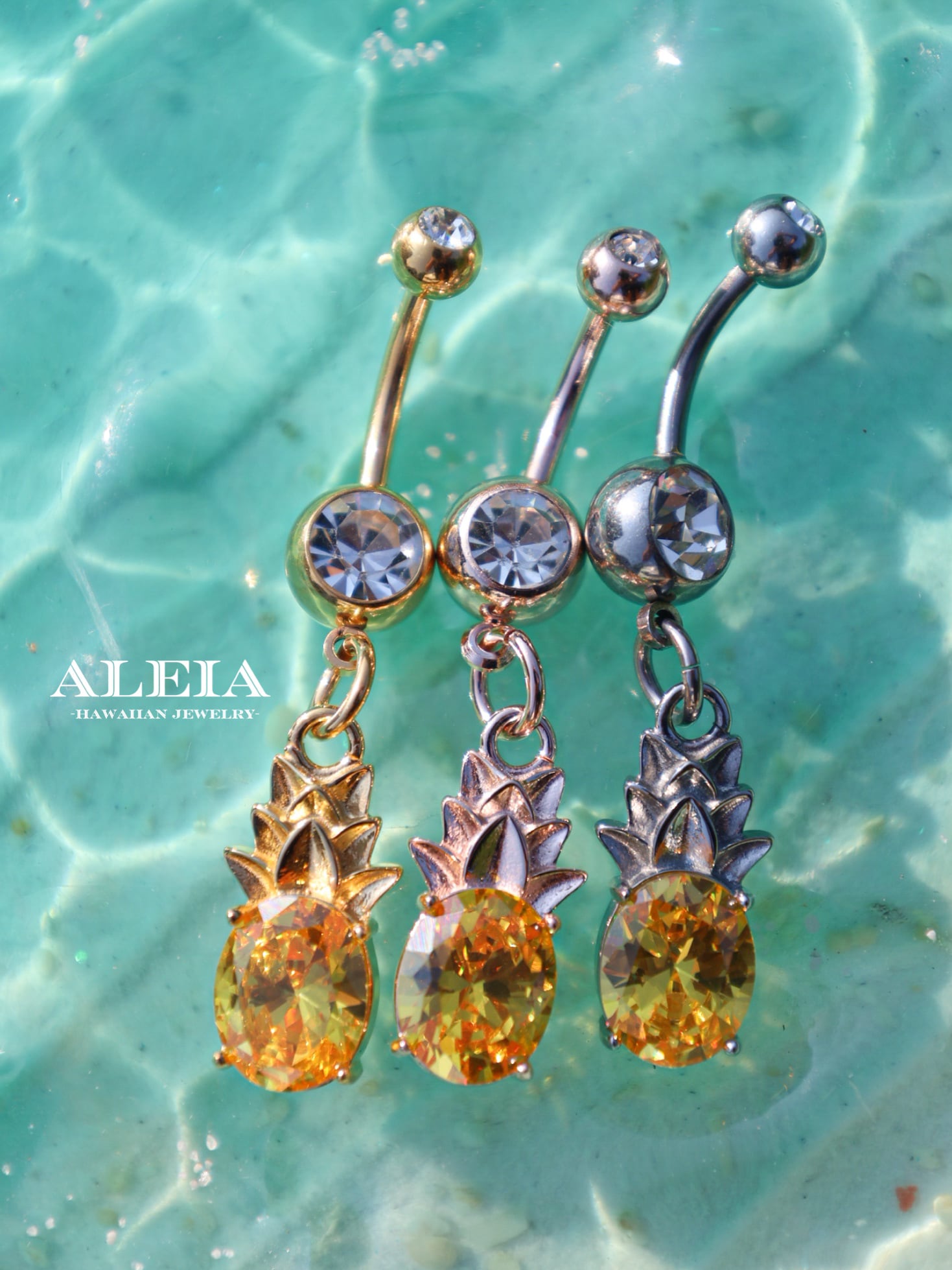 Pineappleへそピアス[316L]ハワイアンジュエリー | ALEIA【Hawaiian