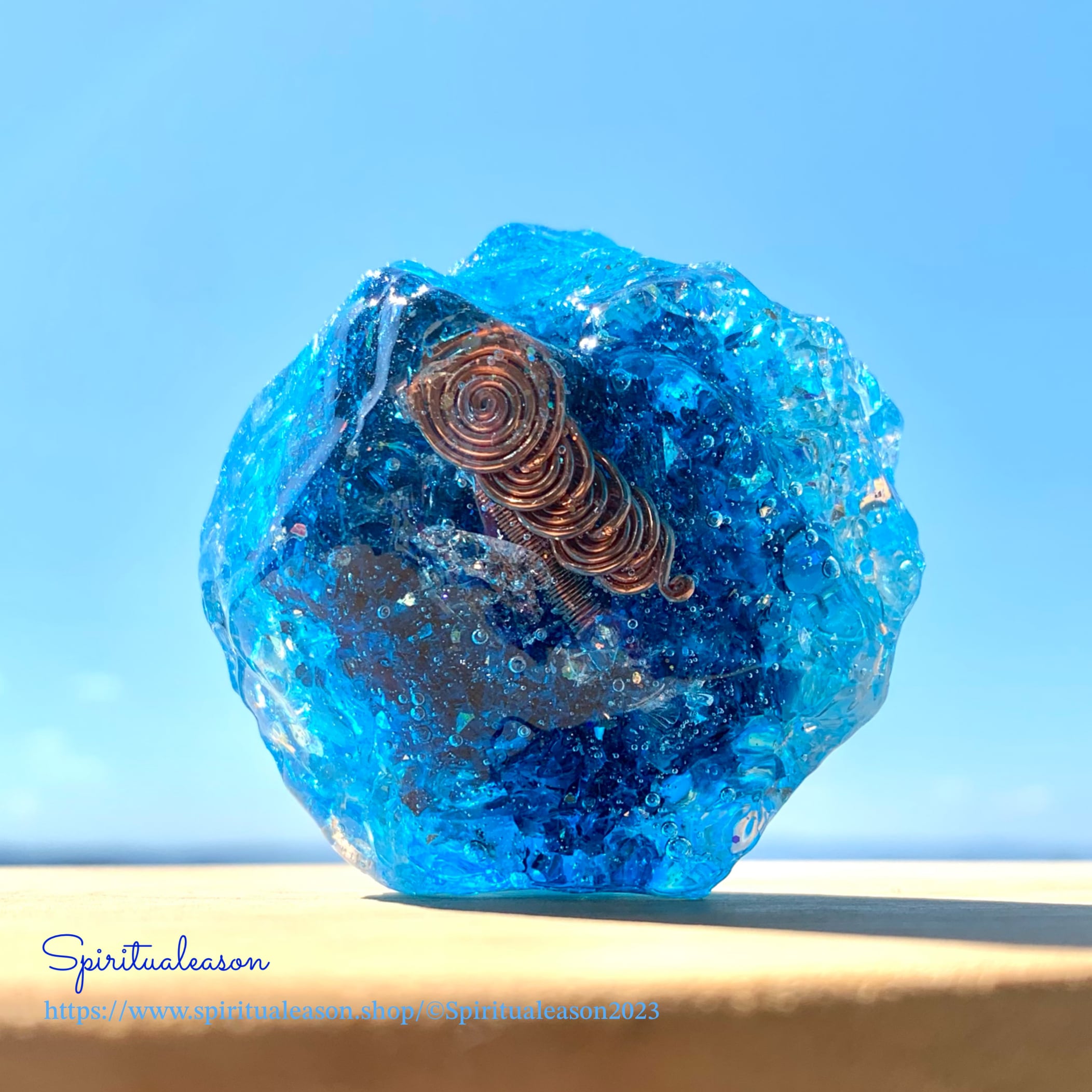 ネオ賢者の石オルゴナイト／color:海／マインドフルネス実践サポート