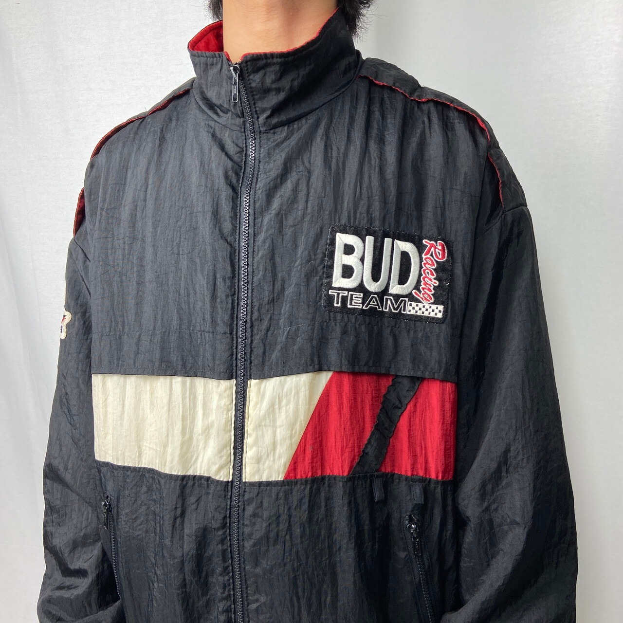 90年代 USA製 Budweiser バドワイザー ナイロンジャケット レーシング 