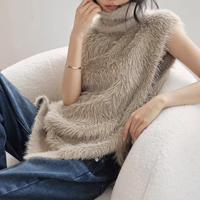 【ノースリーブレトロベストトップ】P01807