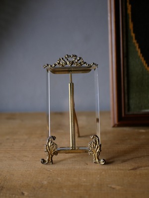 足の形が素敵なガラスのフォトフレーム リュバン フランスアンティーク ブロカント