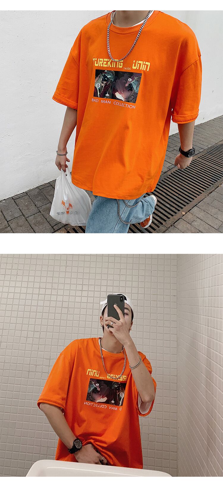 全3色 Tシャツ カットソー プリント カジュアル シンプル