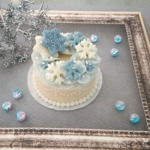 雪の結晶ケーキ 7cm わんこケーキ 犬用ケーキ 猫用ケーキ ペットケーキnanairo 犬用ケーキ 猫用ケーキ