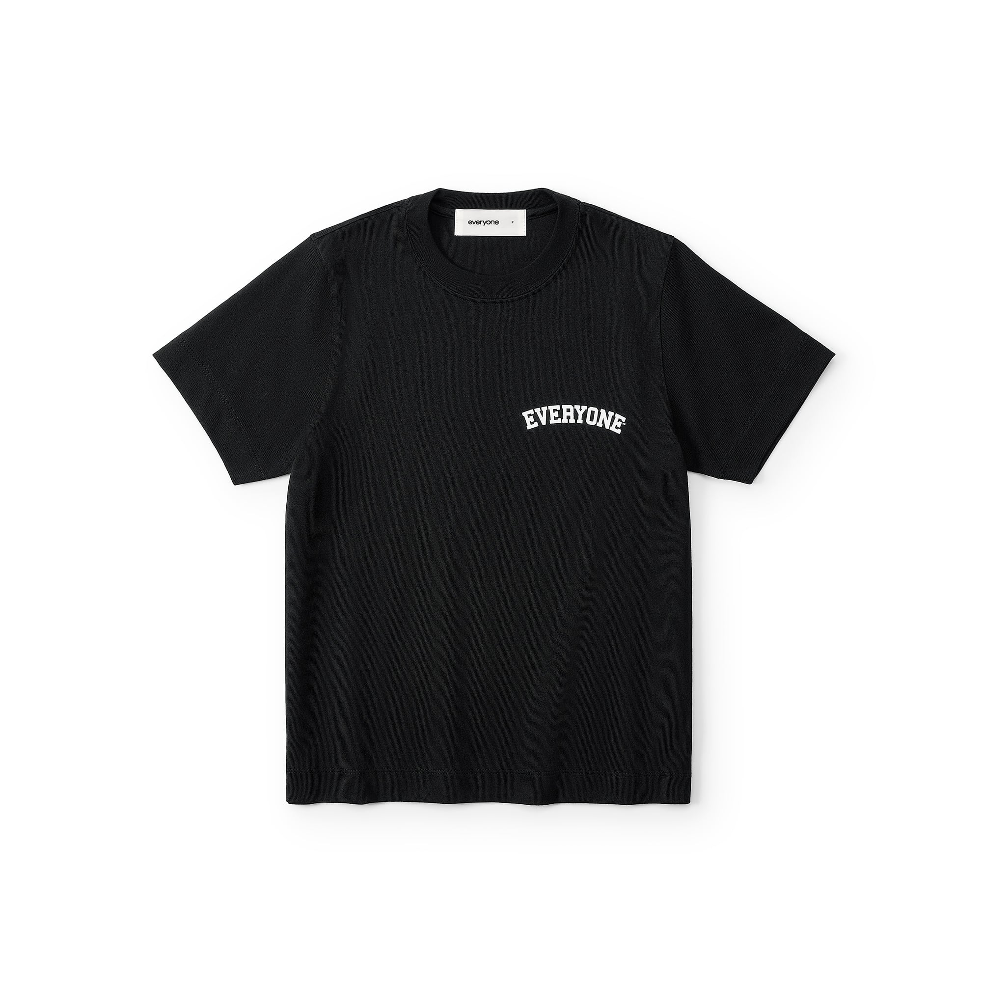 everyone collegiate logo tee shirt (BLACK/WHITE) | everyone