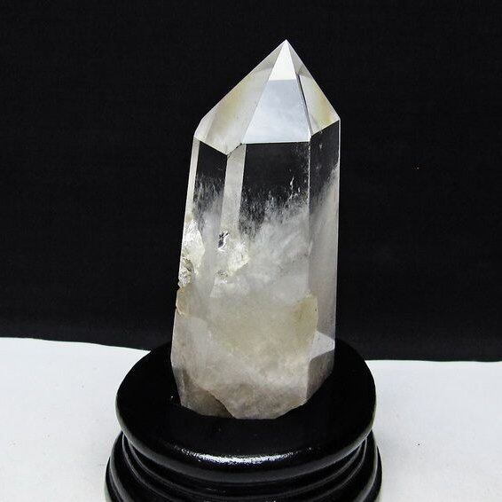 水晶 六角柱 水晶 ポイント 台座付属 置物 原石 一点物 152-4568