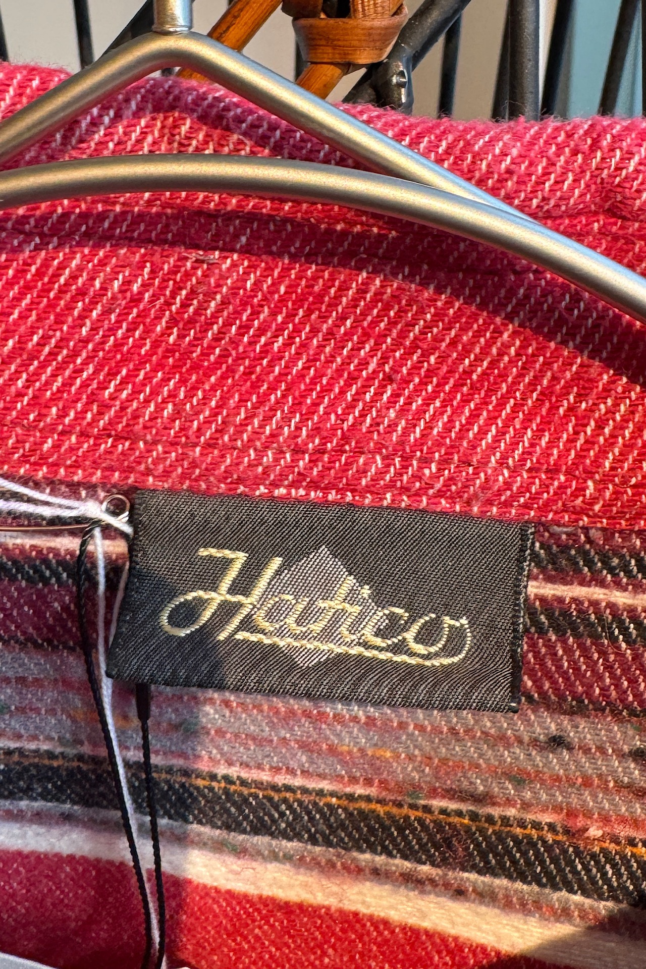 Haticu レッドボーダーネルシャツ(MENS)