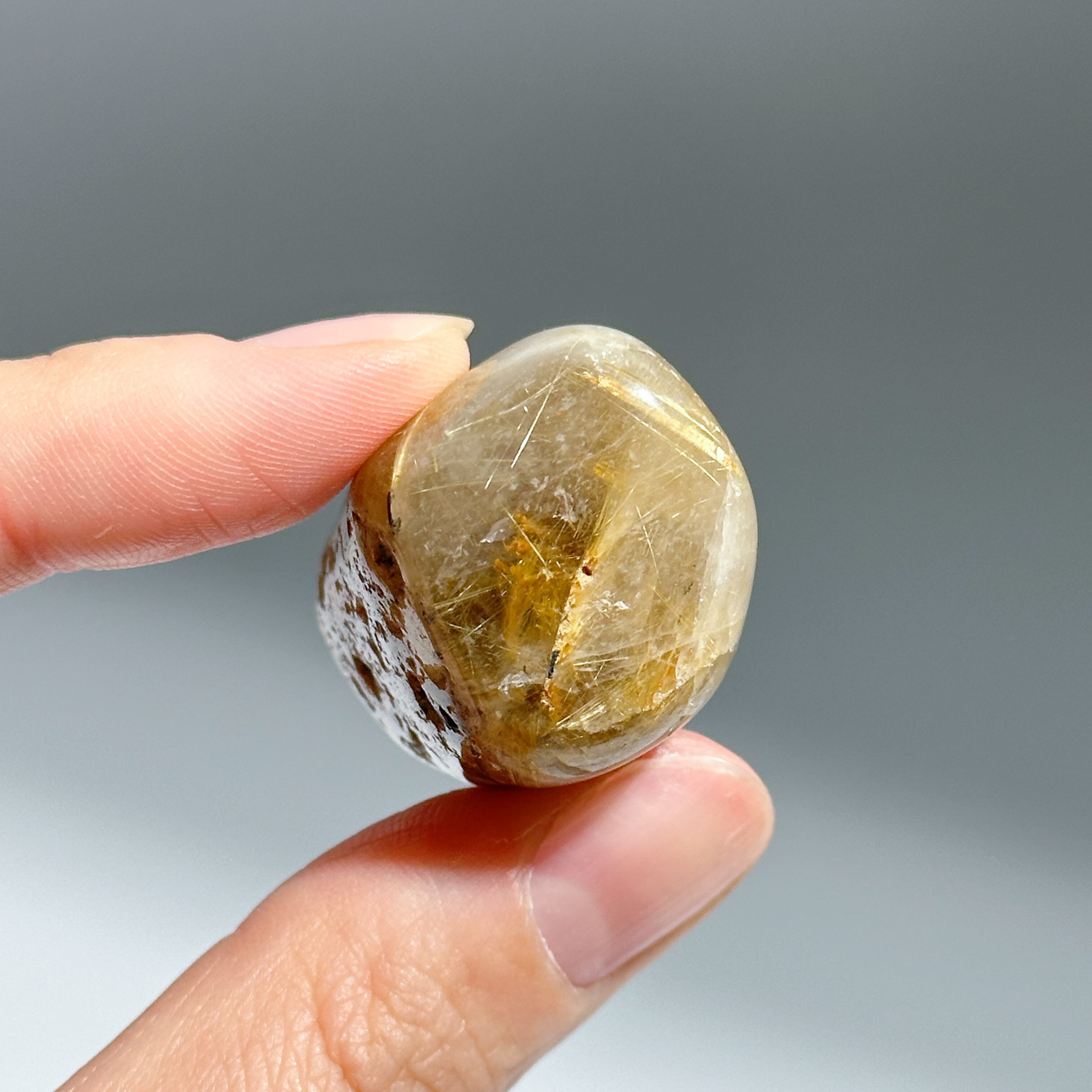 ルチルインクォーツ タンブル45◇ Rutile in Quartz◇天然石・鉱物